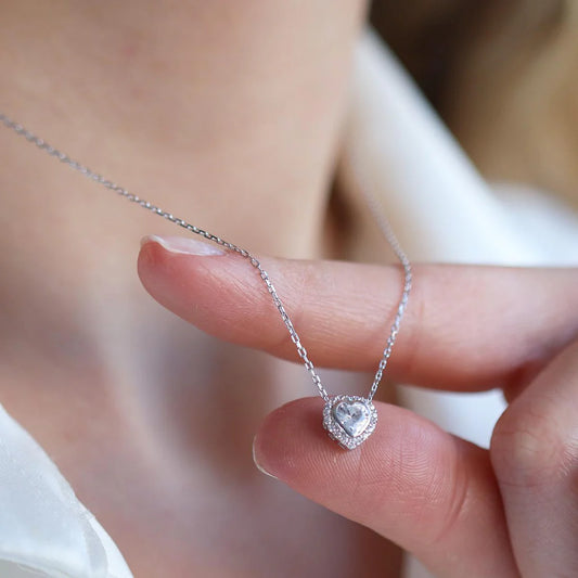 Beyaz Pandora Kalp Kolye