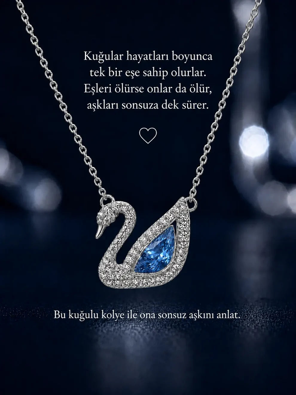 Mavi Swan Kolye